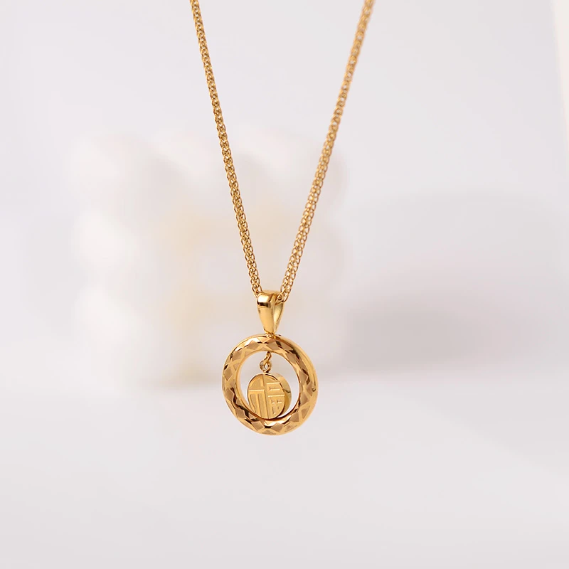 钛钢项链 百搭福字项链女锁骨链个性小众气质轻奢简约饰品不掉色