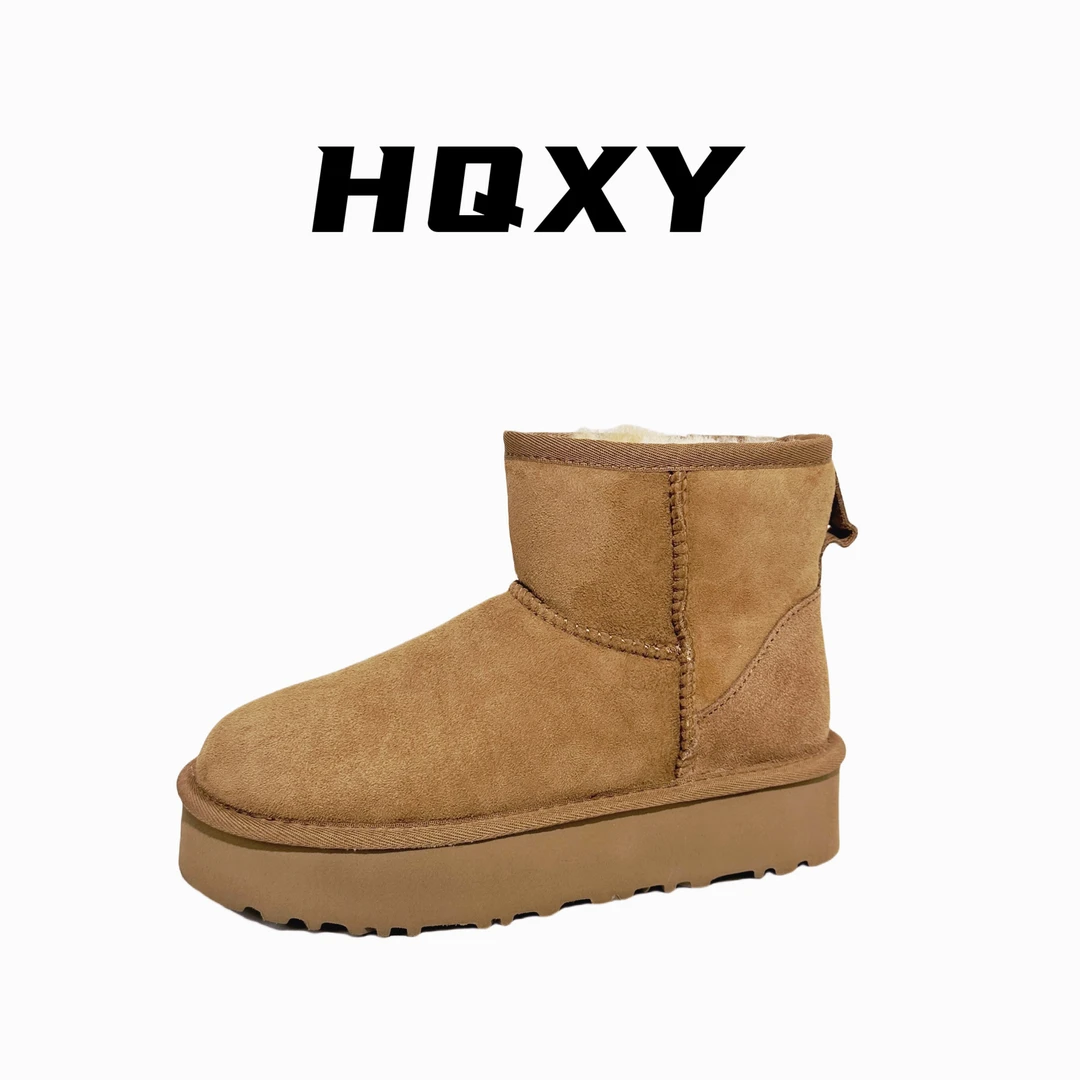 【厚底5854基础款】羊皮毛一体女款时尚保暖百搭加绒短筒雪地靴经典