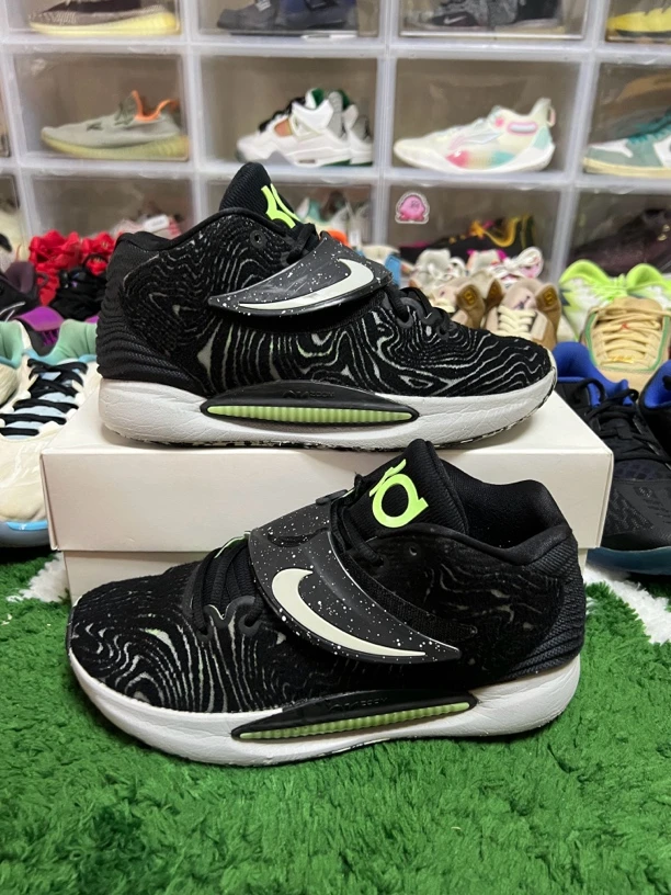 捡漏43码/kd14黑绿篮球鞋/公价981/左脚漏气