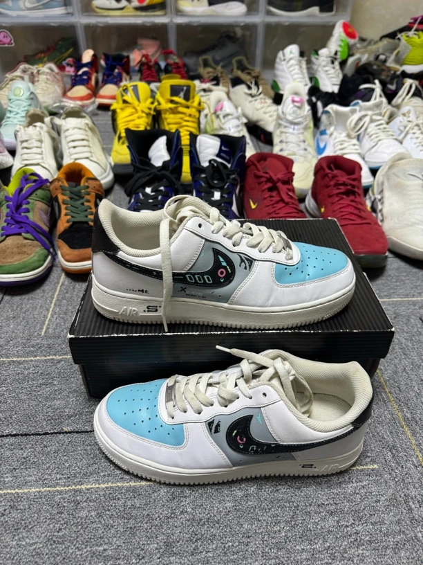 42.5码/af1纯白diy休闲鞋/公价1182