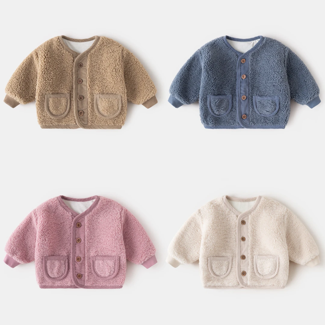 【麦穗绒】男童外套加绒冬装保暖女童上衣冬季加厚儿童宝宝衣服潮