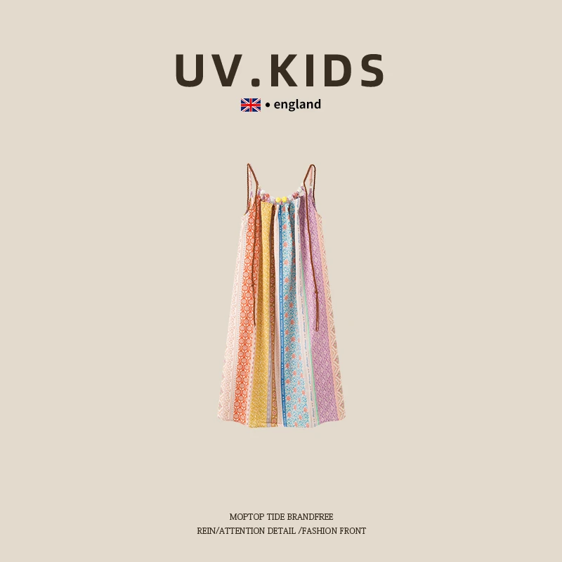 【波西米亚】原创设计吊带连衣裙多巴胺度假风新款女童公主裙子