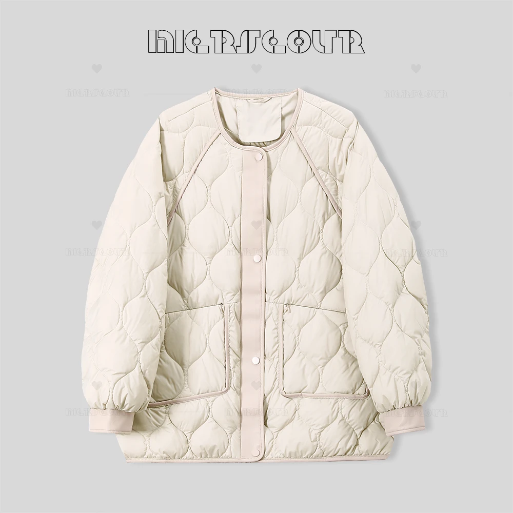 2024冬季新款复古菱格设计休闲羽绒服9009