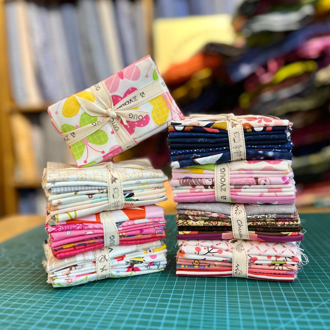 指间鲁绣外来小布组一套8个颜色手工diy拼布辅料