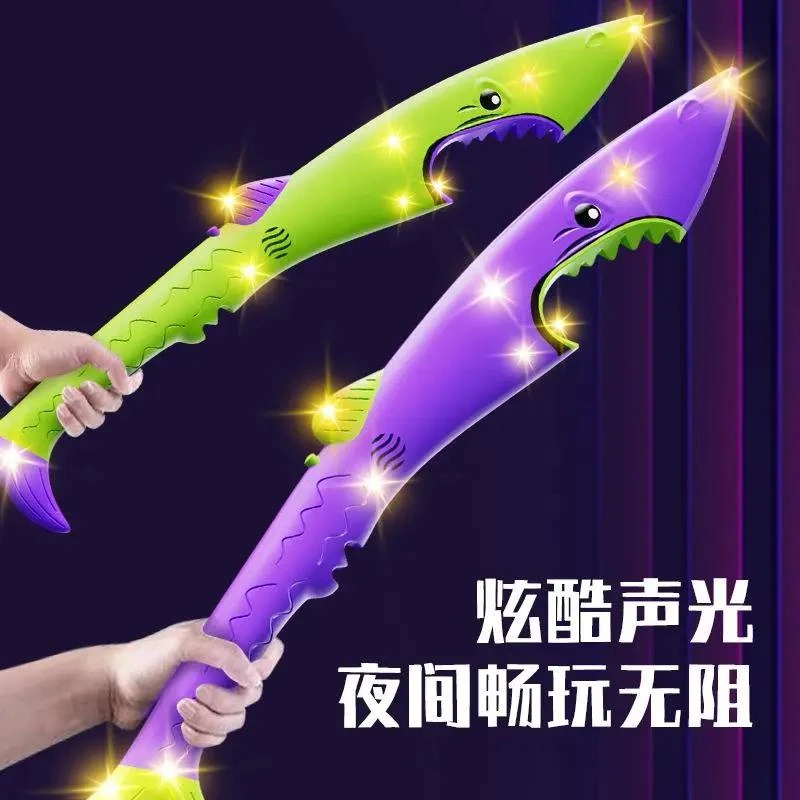 网红电动3D萝卜刀重力小刀鲨鱼萝卜刀新奇特解压把玩小玩具