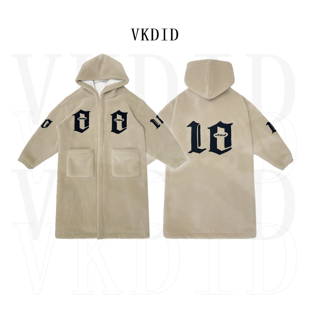VKDID原创设计网红大字母刺绣宽松加绒颗粒开衫羊羔毛外套-MM16