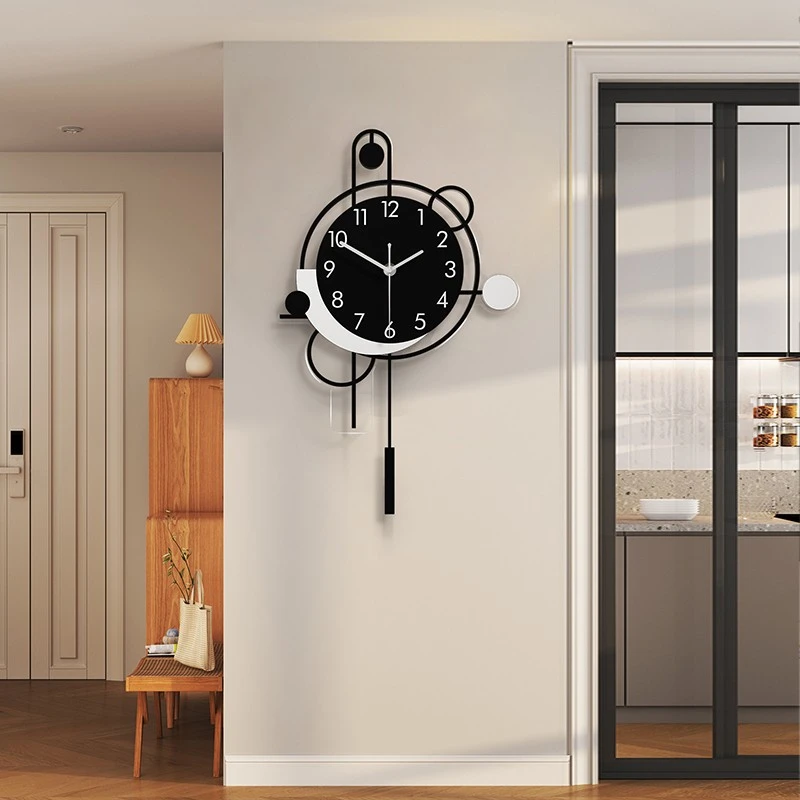 钟表客厅挂钟2024新款网红家用时尚大气创意简约现代静音时钟挂墙