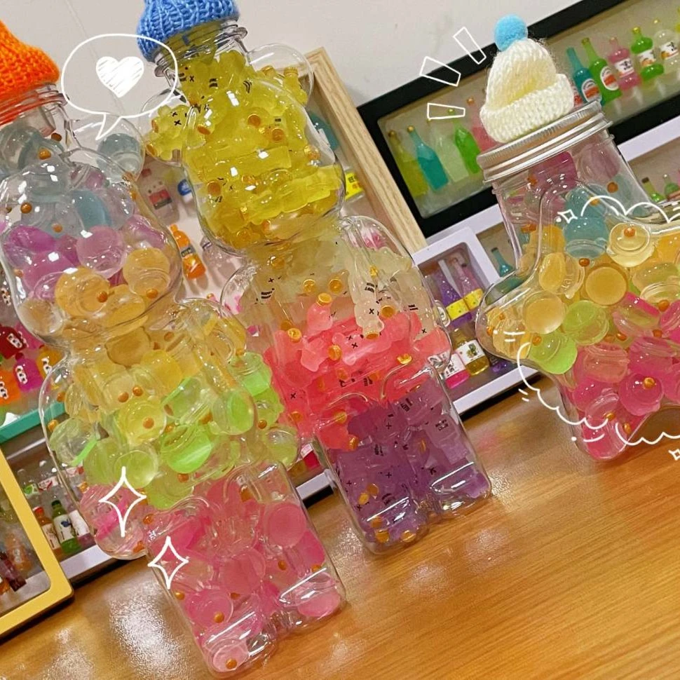 夜光仿真创意迷你DIY小酒瓶玩具生日礼物微缩饮料家居相框摆件