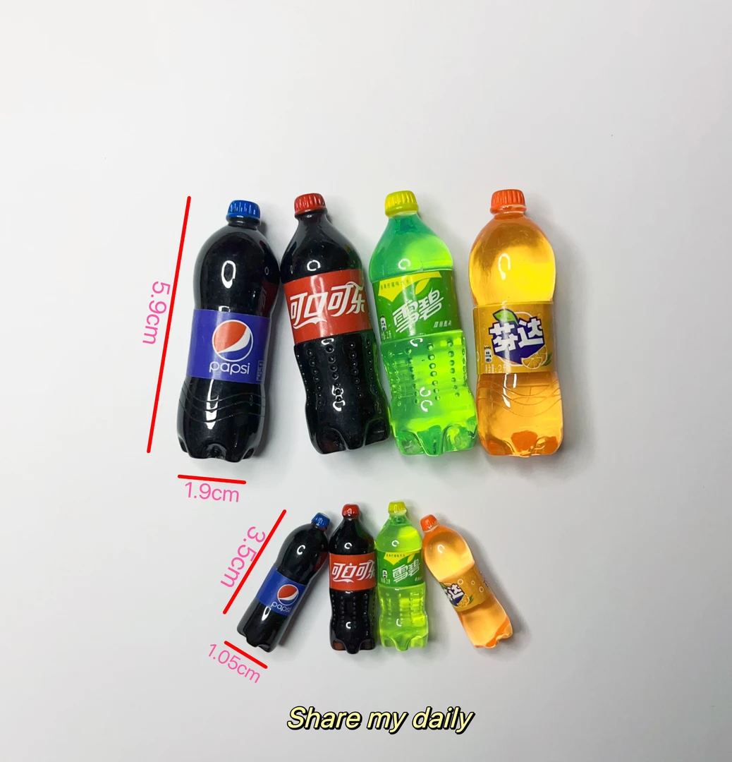 可口可乐芬达雪碧百世汽水微缩摆件礼物玩具宝宝娃娃屋迷你diy