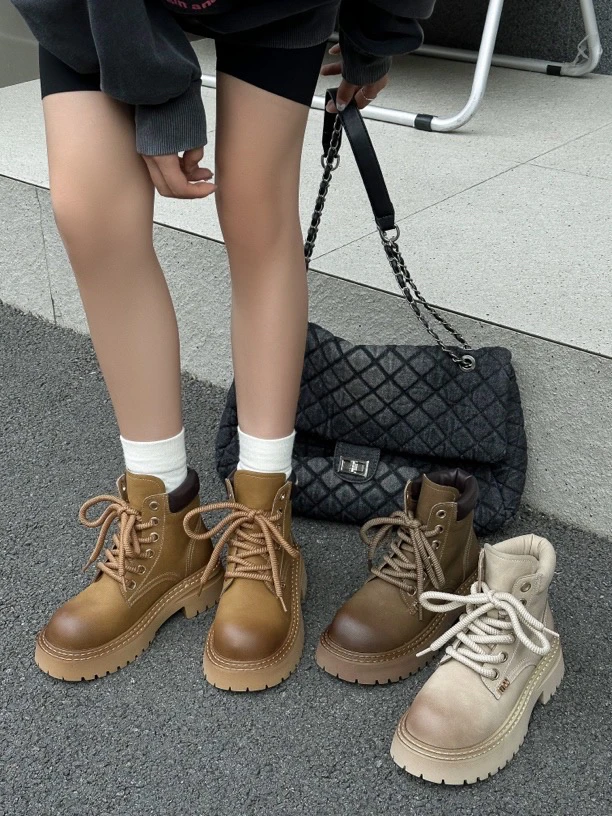 LL/女秋冬季新款厚底沙漠大黄靴英伦风复古短靴