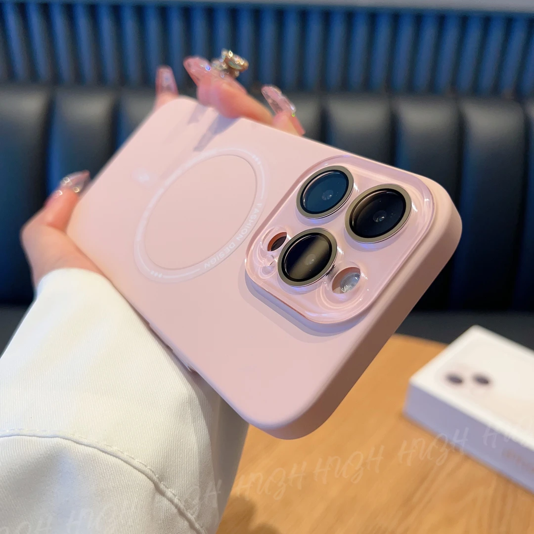 创壳者适用苹果16promax带镜头膜简约iphone15/14纯色磁吸手机壳