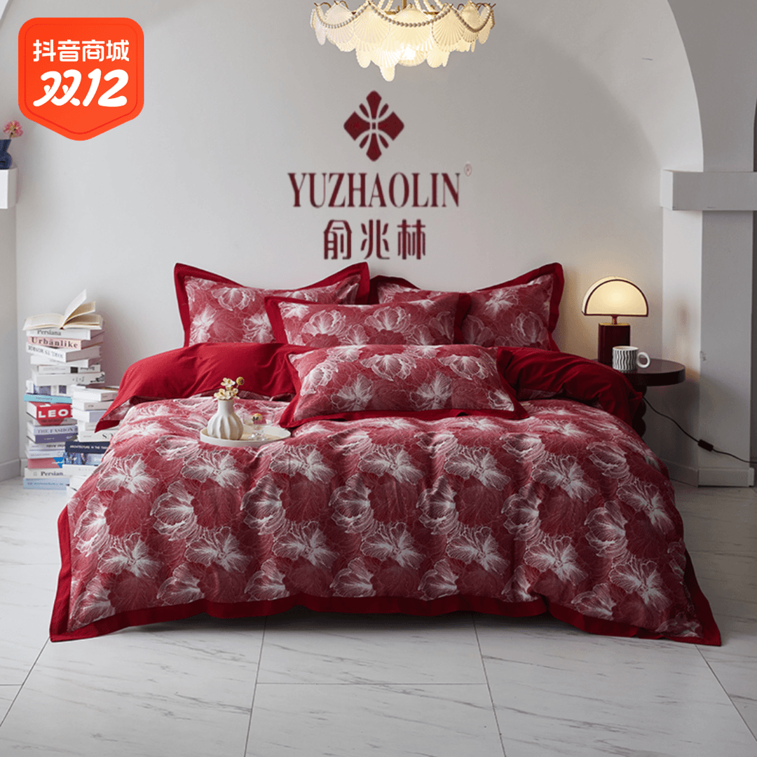 柯梦蒂新款双层纱大提花工艺款四件套床单被套被罩家用高端轻奢