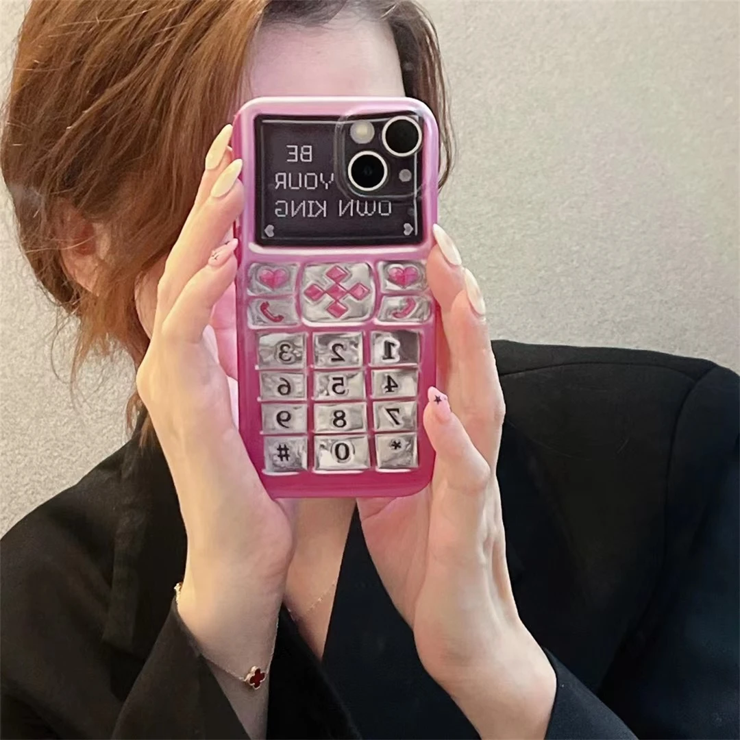 ins风复古辣妹粉手机造型菲林壳适用于苹果14promax/13pro/12/11