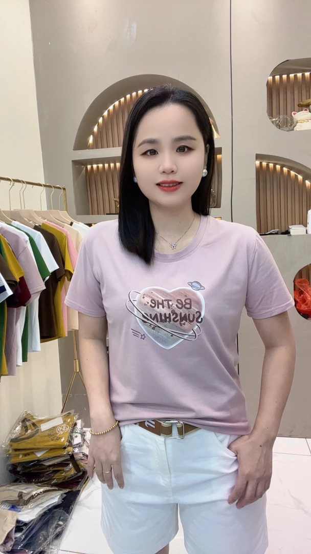 2024百搭夏季女士洋气圆领时尚显瘦上衣0080