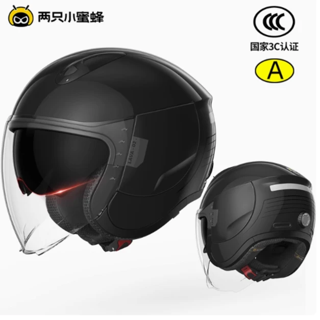 两只小蜜蜂2024新款3C认证电动车头盔女冬季保暖秋冬摩托车安全帽