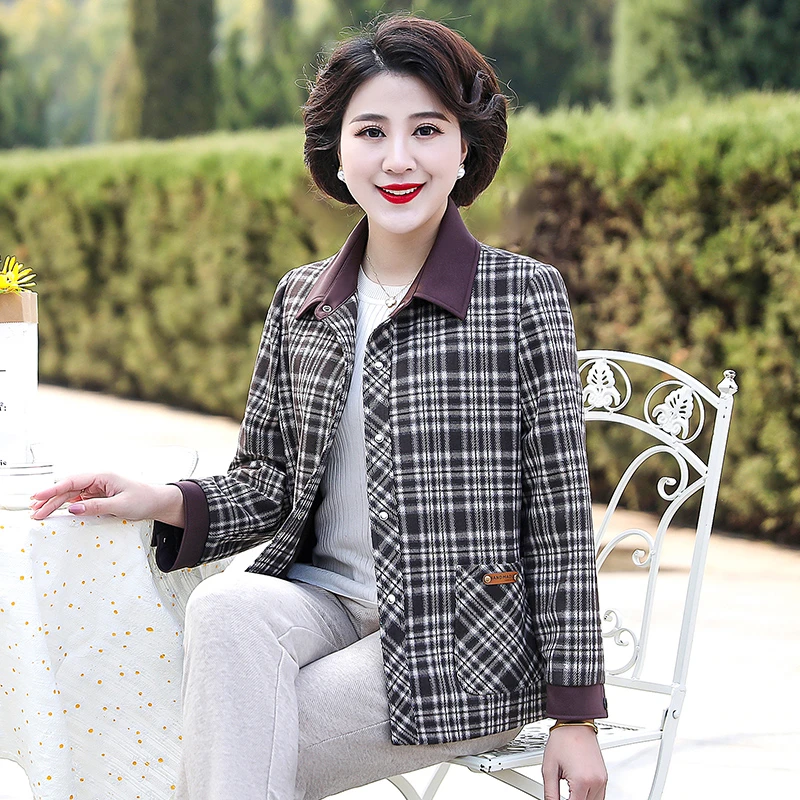 华太太女装秋季新款2024印花长袖短款大码洋气妈妈装薄外套A3255