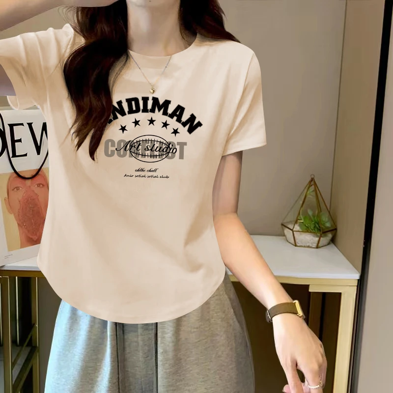 大码胖mm纯欲风辣妹时尚减龄印花短袖上衣女学生夏季修身显瘦T恤