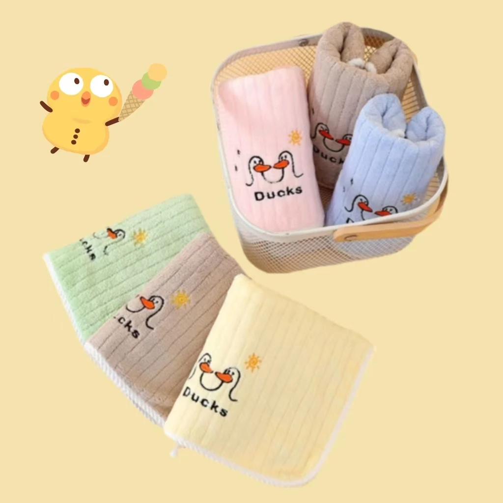 珊瑚绒毛巾吸水不掉毛加厚洗脸巾儿童擦手巾通用可爱幼儿园小方巾