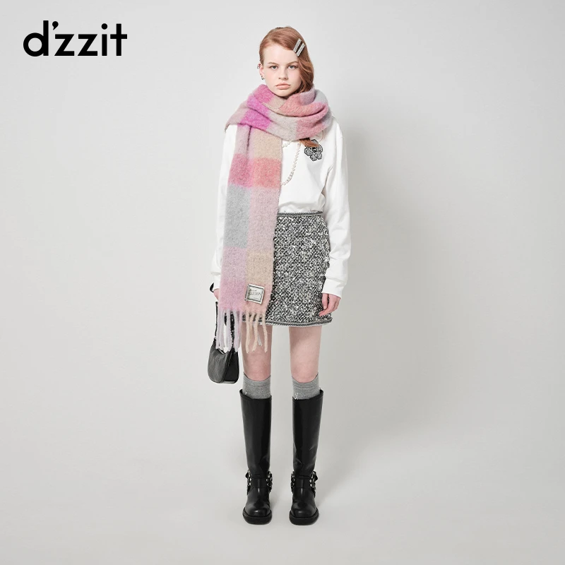 dzzit地素长袖套头T恤春秋圆领绣花静奢风雅丹风上衣女3I1B501