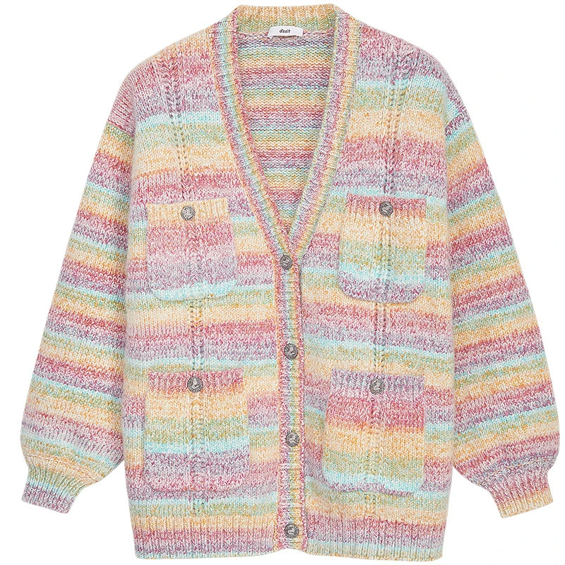 dzzit地素针织外套春秋羊毛混纺千金玛德琳毛衣开衫女3I1E536