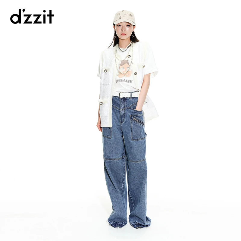 dzzit地素 春秋装小香风手工定制纽扣毛衣高级感女针织衫3H1E537