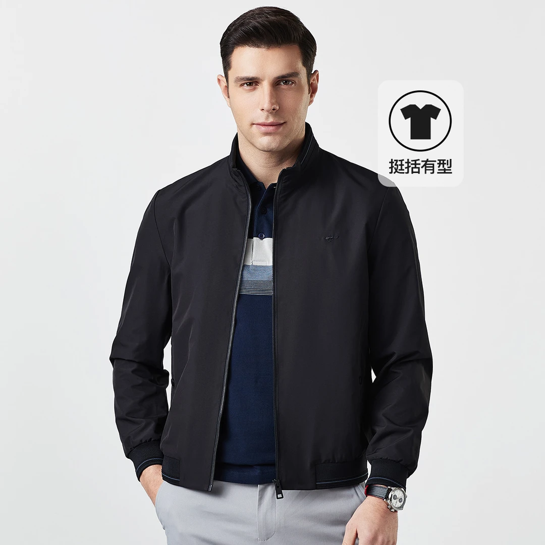 【三防面料】七匹狼男士商务休闲行政夹克春秋季修身版防风立领外套