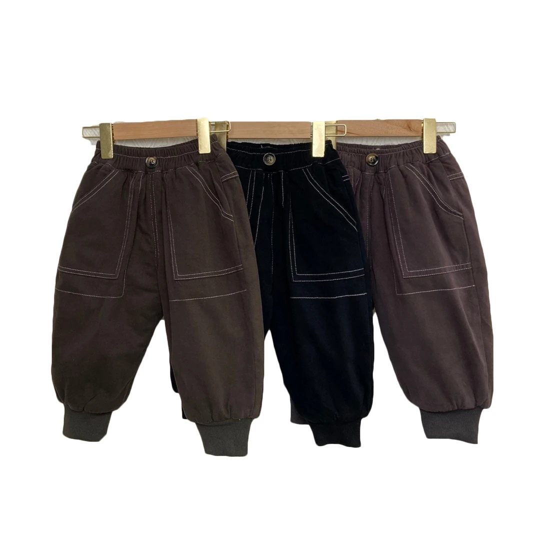 宝宝男棉裤加绒加厚夹棉2021新款秋冬装男童长裤冬季保暖裤工装裤