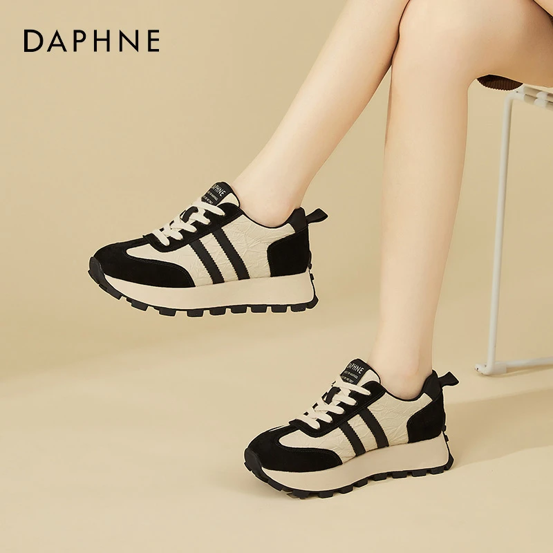 达芙妮厚底阿甘鞋女鞋2025新款冬季软底运动休闲鞋平底复古德训鞋
