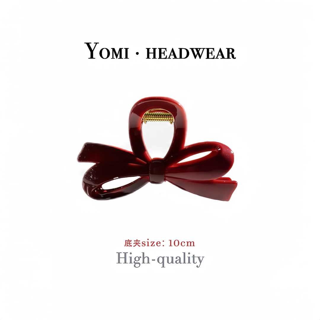 新款小夹子夹头发洋气PC大号安克拉红色蝴蝶结网红可爱发卡儿童