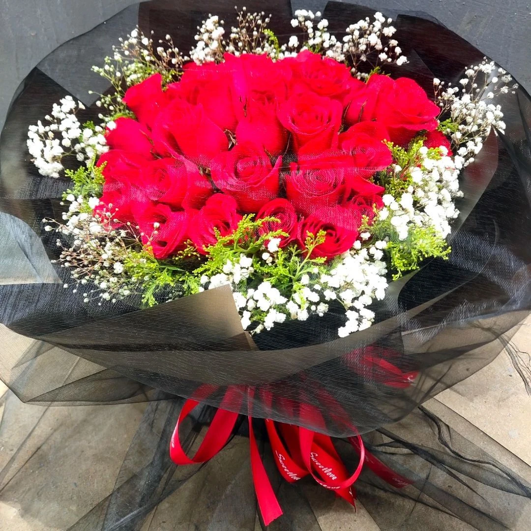 秒杀 三生有幸遇见你 33朵红玫瑰花束鲜花送女朋友老婆爱人闺蜜生日礼物