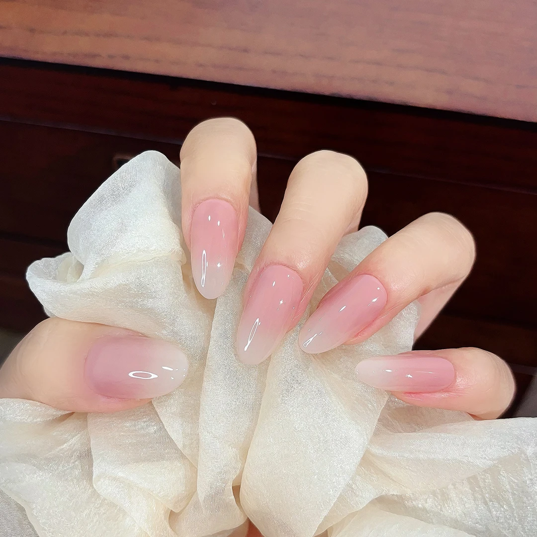 【甄嬛同款】纯手工定制裸粉渐变穿戴甲假指甲成品美甲贴片穿戴式