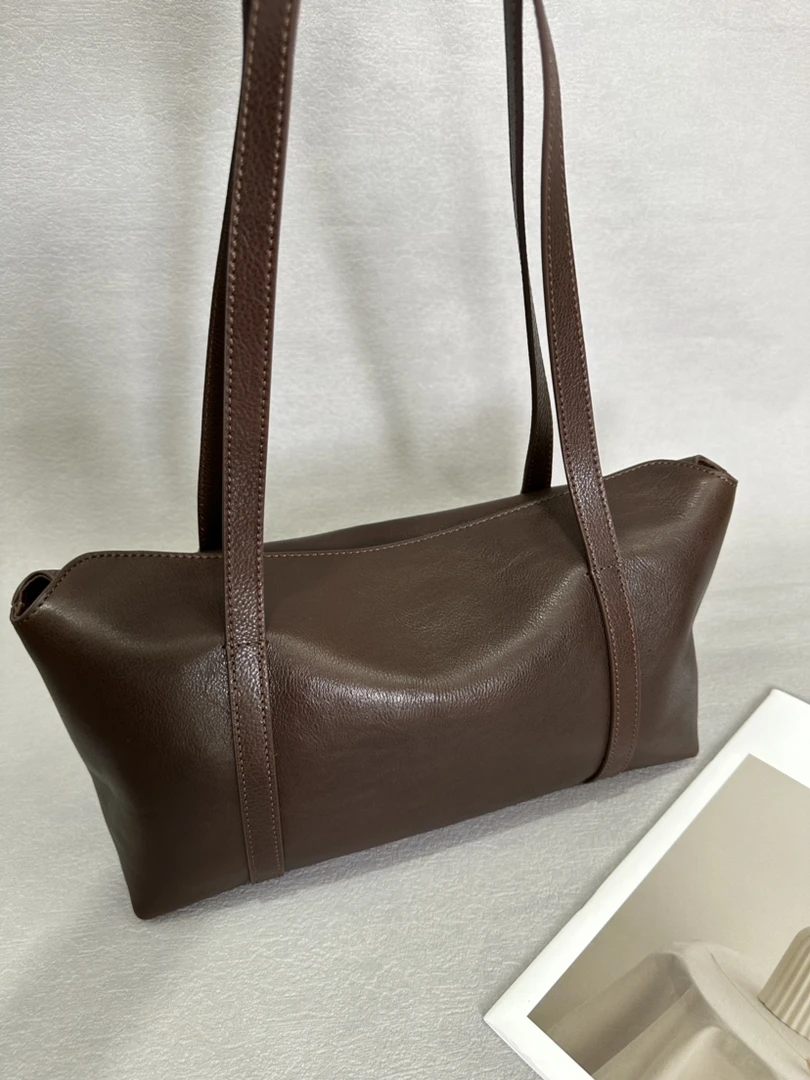 植鞣牛皮气质单肩鱼尾包