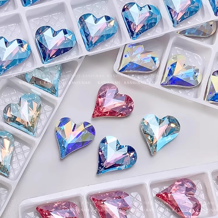 卿禾工厂批发美甲钻尖底水晶堆钻成品肥方珍珠水钻镶钻球指甲配件