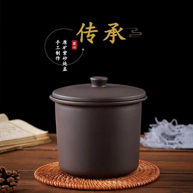 【铭策优品】紫砂家用炖盅5.5英寸大容量紫砂大号1只装带盖炖盅