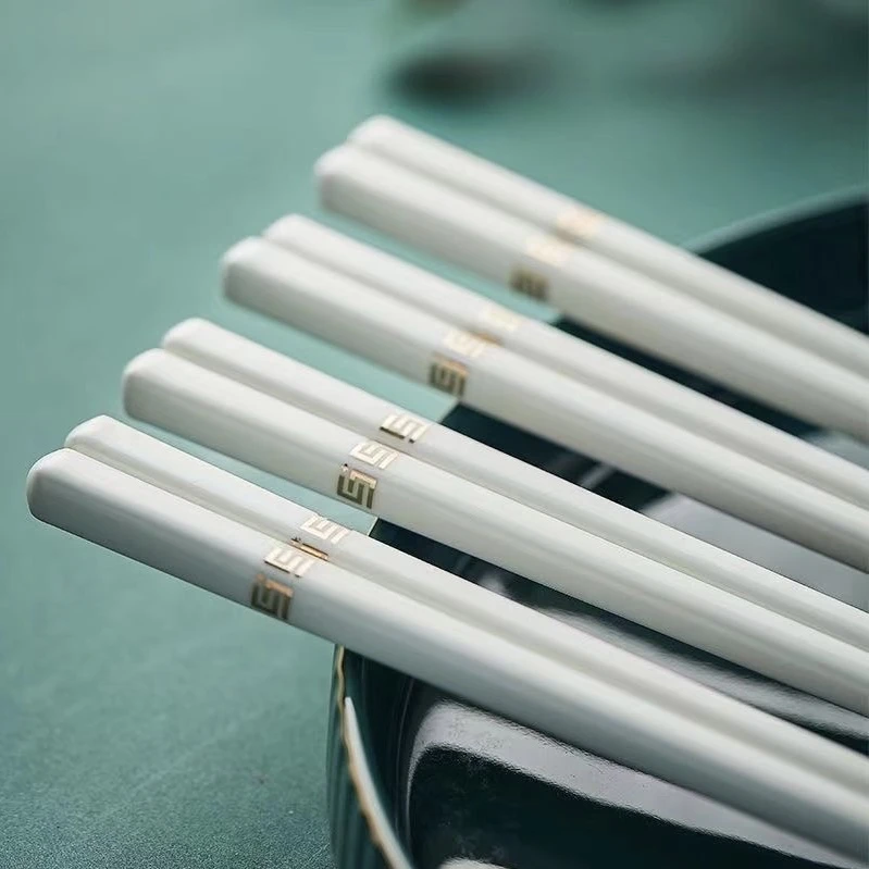 【铭策优品】轻奢高档防霉易清洗家用陶瓷筷10双