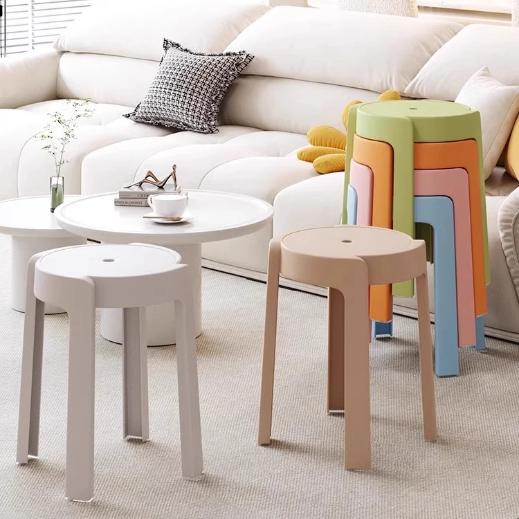 塑料凳子加厚家用高板凳简约餐桌椅子客厅多功能风车凳