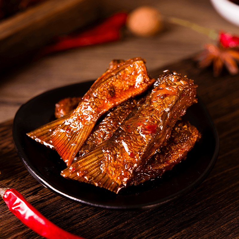 【直播专属】卤良将香辣鱼干鱼尾鲜嫩酥软有嚼劲湖南特产小吃3包