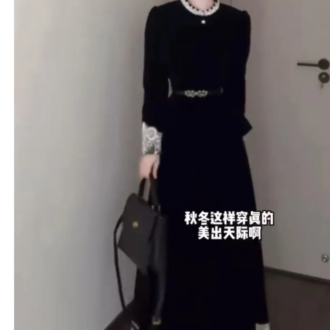 大码高级感假两件连衣裙（送腰带）