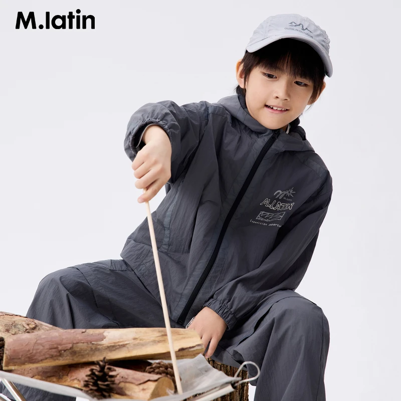 马拉丁外套25春季新款男童大童帅气撞色压条轻户外连帽防风外套