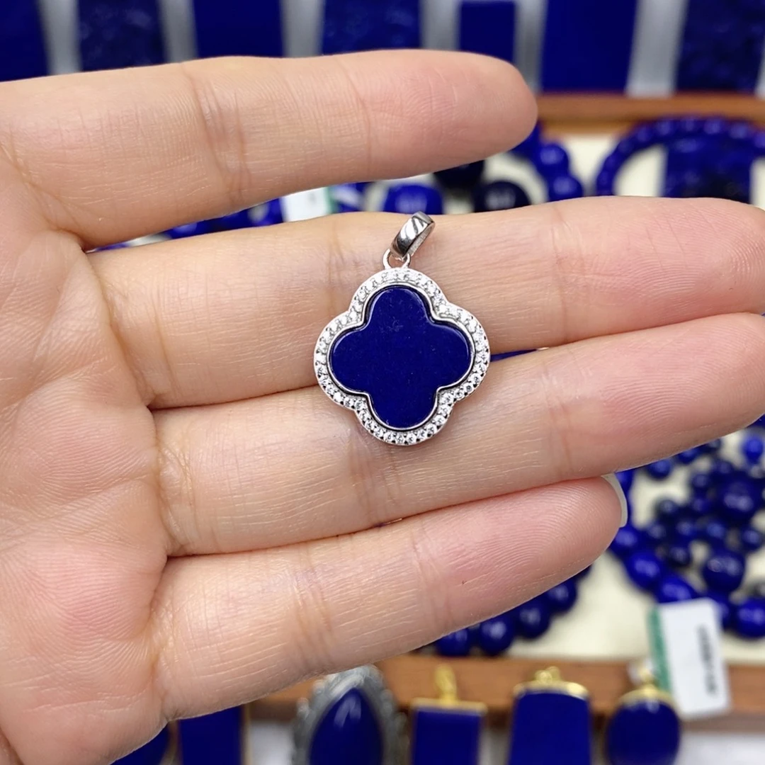 青金石颈饰银S925镶嵌