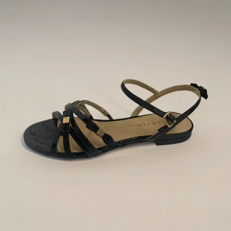 【E23】LUNA夏季百搭平底凉鞋蝴蝶结缠带裹脚气质女鞋1080#