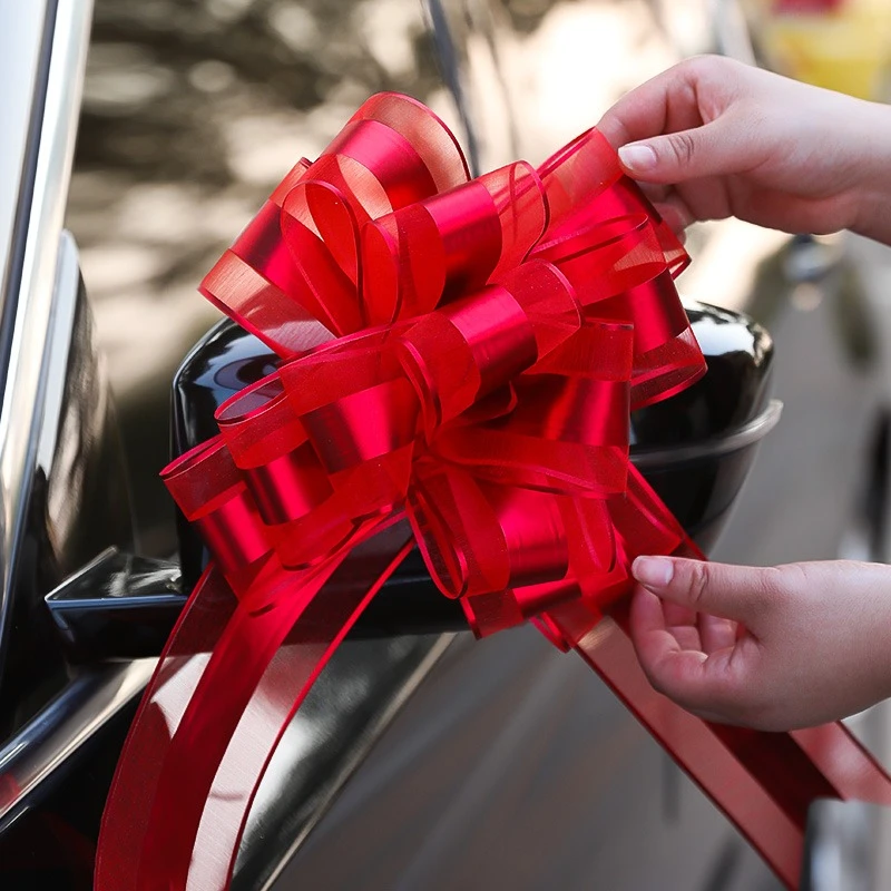 结婚婚车拉花彩带蝴蝶装饰丝带婚车车头花婚房窗帘雪纱立体拉花