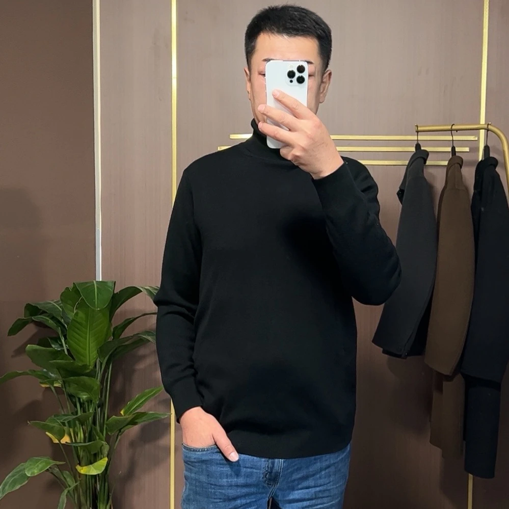100%羊毛轻奢高端订制时尚商务休闲男士羊毛衫【377】