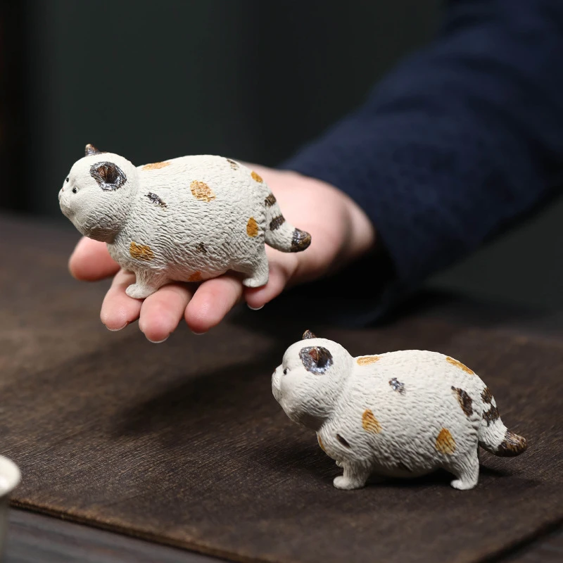 【浅刻好物】}紫砂茶宠猫摆件手制功夫茶道配件茶玩