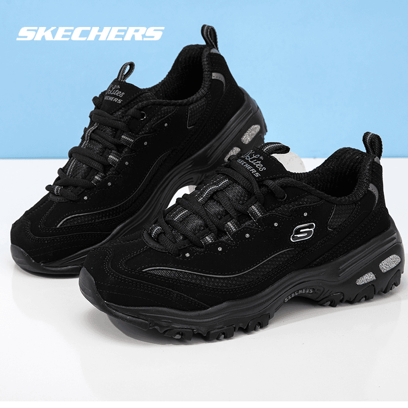 Skechers斯凯奇熊猫鞋女鞋新款厚底增高老爹鞋休闲鞋跑步运动鞋