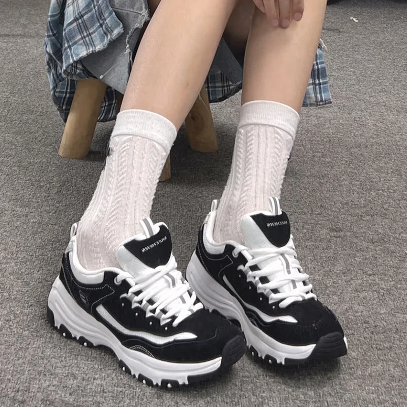 【小熊猫】斯凯奇女鞋秋季新款运动鞋经典黑白老爹鞋复古时尚休闲鞋
