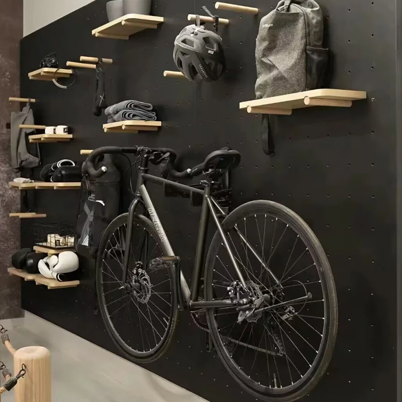 自行车收纳架墙上洞洞板置物架山地车放置架子展示架运动设备支架