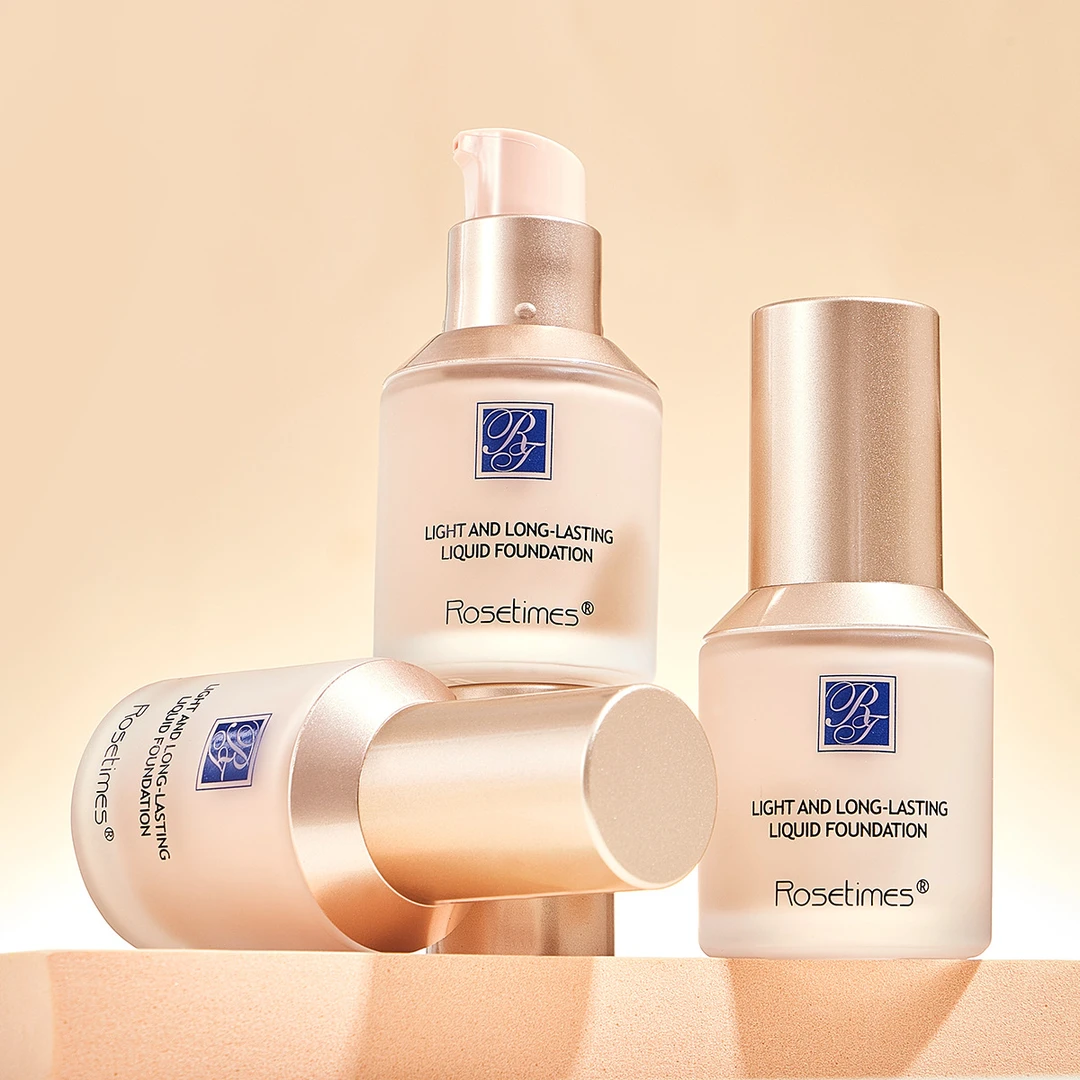 玫瑰时代小蓝盾粉底液遮瑕保湿控油持久混干油皮轻薄提亮自然服帖