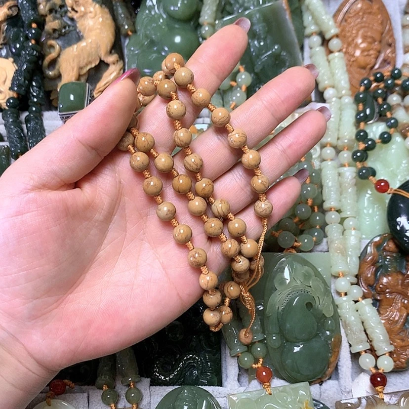 【闪购商品】岫岩河磨玉（透闪石质玉）项链未镶嵌清*