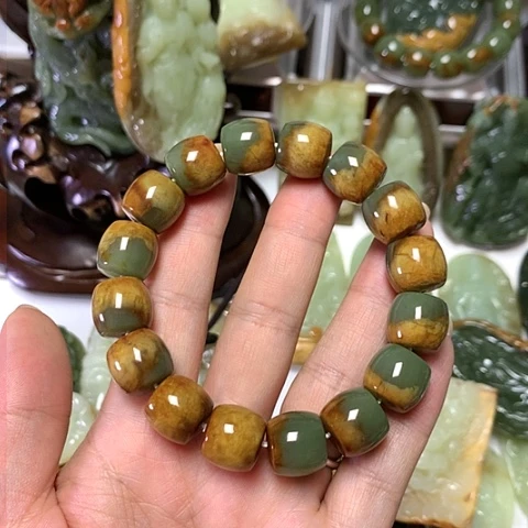 岫岩河磨玉（透闪石质玉）手串未镶嵌磅*